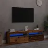 Image de vidaXL Meubles TV avec lumières LED 2 pcs vieux bois bois d'ingénierie856316