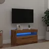 Image de vidaXL Meuble TV avec lumiÃ¨res LED chÃªne artisanal bois d'ingÃ©nierie