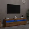 Image de Vidaxl Meubles Tv Avec LumiÃ¨res Led 2 Pcs ChÃªne Artisanal