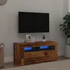 Image de vidaXL Meuble TV avec lumiÃ¨res LED vieux bois bois d'ingÃ©nierie