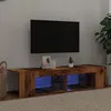 Image de vidaXL Meuble TV avec lumiÃ¨res LED vieux bois bois d'ingÃ©nierie