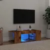 Image de vidaXL Meuble TV avec lumiÃ¨res LED vieux bois bois d'ingÃ©nierie