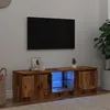 Image de vidaXL Vidaxl Meuble Tv Avec Lumières Led Vieux Bois Bois D'ingénierie