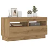 Image de vidaXL Meuble TV avec lumières LED chêne artisanal bois d'ingénierie856358