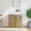 Image de vidaXL Buffet avec lumières LED chêne artisanal bois d'ingénierie856362