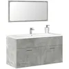 Image de vidaXL Armoire de bain avec miroir gris bÃ©ton bois d'ingÃ©nierie