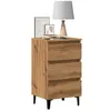 Image de vidaXL Table de chevet avec pieds en métal chêne artisanal 40x35x69 cm856426