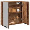 Image de vidaXL Armoire Ã  miroir de salle de bain vieux bois 64x20x66,5 cm