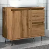 Image de vidaXL Vidaxl Armoire De Lavabo De Salle De Bain Chêne Artisanal 65x33x60 Cm
