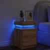 Image de vidaXL Vidaxl Table De Chevet Avec Led Chêne Artisanal Bois D'ingénierie
