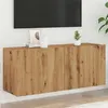 Image de vidaXL Meuble TV mural chêne artisanal 100x30x41 cm857671