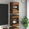 Image de vidaXL Meubles TV muraux et lumières LED 2 pcs vieux bois 40x30x60,5cm857680