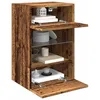 Image de Vidaxl Meubles Tv Muraux Et LumiÃ¨res Led 2 Pcs Vieux Bois 40x30x60,5cm