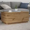 Image de vidaXL Table basse avec lumières LED chêne artisanal 90x50x40 cm857723