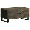 Image de vidaXL Table basse noir 80x50x40 cm bois massif de manguier