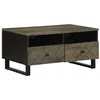 Image de vidaXL Table basse noir 80x54x40 cm bois massif de manguier4017697