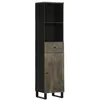 Image de vidaXL Armoire de salle de bain noir 38x33x160 cm bois massif manguier