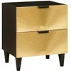 Image de vidaXL Vidaxl Table De Chevet Avec Tiroir Noir Et Or 40 X 33.5 X 46 Cm