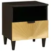 Image de vidaXL Table de chevet avec tiroir Noir et or 40 x 33 x 46 cm