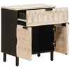 Image de vidaXL Cabinet de chevet Blanc 50 x 33 x 60 cm Bois de mangue massif
