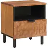Image de vidaXL vidaXL Cabinet de chevet avec tiroir 2 pcs Marron 40 x 33 x 46 cm