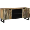 Image de vidaXL Vidaxl Meuble Tv 105x33,5x46 Cm En Bois Massif De Mangue Et En Bois D'ingénierie