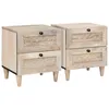 Image de vidaXL Vidaxl Table De Chevet Avec Tiroir 2 Pcs Beige 40 X 33 X 46 Cm