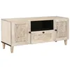 Image de Vidaxl Meuble Tv Blanc 105 X 33 X 46 Cm Bois De Manguier Massif