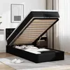 Image de VidaXL Lit ottoman avec matelas noir 90x200 cm similicuir3311283