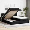 Image de vidaXL Lit ottoman avec matelas & LED Noir 160x200cm similicuir3312800
