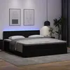 Image de vidaXL Lit ottoman avec matelas & LED Noir 160x200cm similicuir