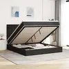 Image de VidaXL Cadre de lit ottoman avec matelas noir 180x200cm velours
