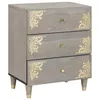Image de vidaXL Cabinet de chevet Gris 50 x 33 x 62 cm bois de manguier massif