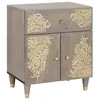 Image de vidaXL Cabinet de chevet Gris 50 x 33 x 60 cm bois de manguier massif