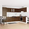 Image de vidaXL Meuble De Cuisine Vidaxl """"Kalmar"""" Avec Doubles Éviers En Bois D Oak