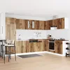 Image de vidaXL Armoire De Cuisine Vidaxl """"Kalmar"""" Avec Doubles Éviers En Bois Vieilli En Bois D'ingénierie