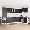 Image de Buffet de cuisine vidaXL Â« Lucca Â» avec deux Ã©viers en bois noir