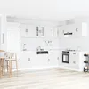 Image de Armoire de cuisine vidaXL """"Lucca"""" avec doubles Ã©viers laque blanche en bois d'ingÃ©nierie