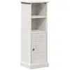 Image de vidaXL Cabinet de salle de bain avec stockage Blanc 37 x 34 x 110 cm