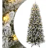 Image de vidaXL Sapin de NoÃ«l artificiel 300 LED et neige floquÃ©e 210 cm