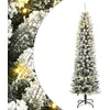 Image de vidaXL Sapin de NoÃ«l artificiel 300 LED et neige floquÃ©e 240 cm