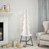 Image de vidaXL Arbre de NoÃ«l en bois pour dÃ©coration blanc 112 cm pin massif