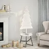 Image de vidaXL Arbre de Noël en bois pour décoration blanc 120 cm pin massif858190