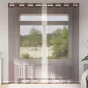 Image de Vidaxl Rideaux En Voile Avec ?illets 2 Pcs Marron 140x225 Cm