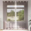 Image de Vidaxl Rideaux En Voile Avec ?illets 2 Pcs Marron 140x245 Cm