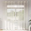 Image de Vidaxl Rideaux En Voile Avec ?illets 2 Pcs CrÃ¨me 140x225 Cm