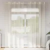 Image de Vidaxl Rideaux En Voile Avec ?illets 2 Pcs CrÃ¨me 140x245 Cm