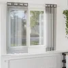 Image de Vidaxl Rideaux En Voile Avec ?illets 2 Pcs Gris FoncÃ© 140x140 Cm