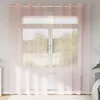 Image de Vidaxl Rideaux En Voile Avec ?illets 2 Pcs Rose Clair 140x225 Cm