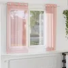 Image de Vidaxl Rideaux En Voile Avec ?illets 2 Pcs Rose 140x175 Cm
